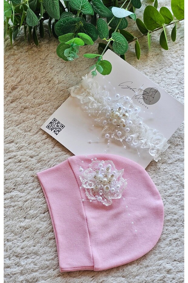 Newborn Baby Girl Special Design Hat Headband Set of 2
