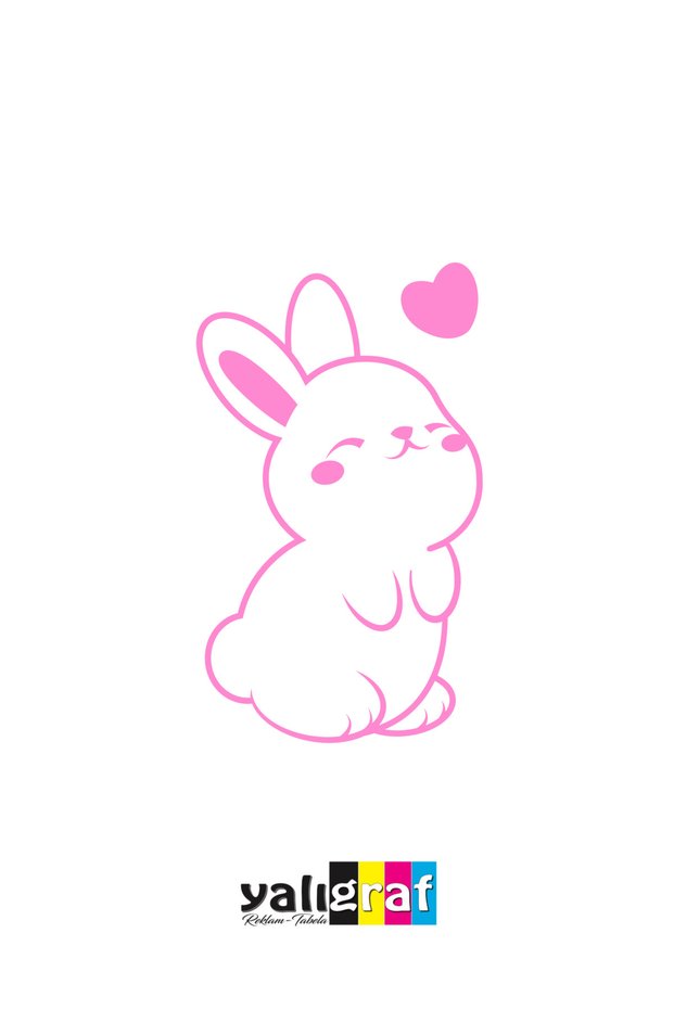 Cute Bunny Heart Auto Sticker Motor Sticker Girl Racer Helmet Sticker 12X7 cm