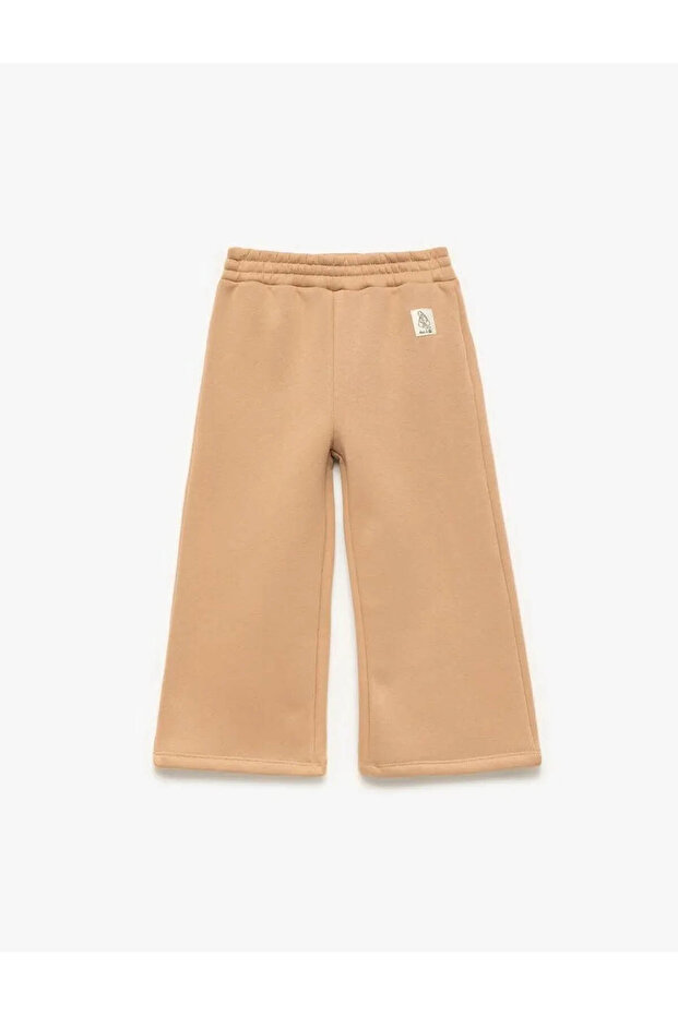 Wide Leg Raised Sweatpants with Elastic Waist