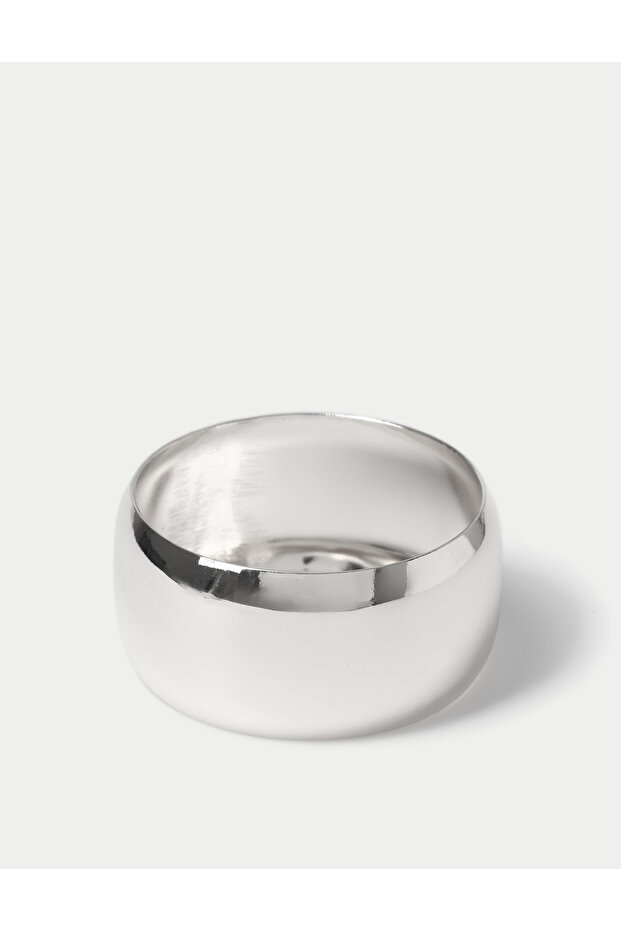 Gümüş Oversize Bilezik - 1