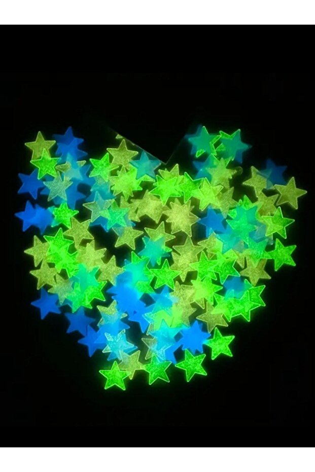 Karanlıkta Parlayan Fosforlu Yıldız Seti - 50 Adet + Çift Taraflı Bant - 3