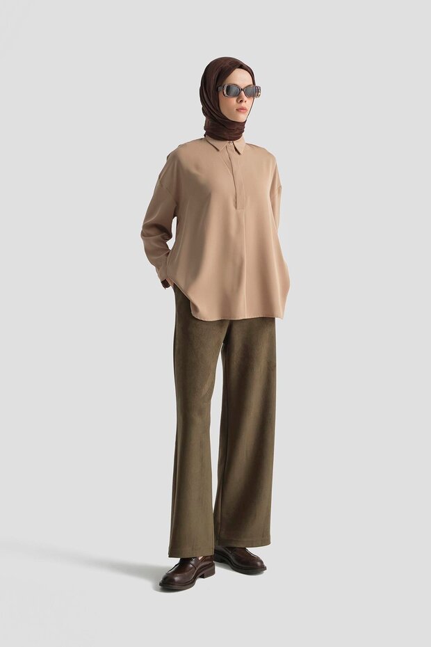Gömlek 25KD7001 Acı Kahve - 2