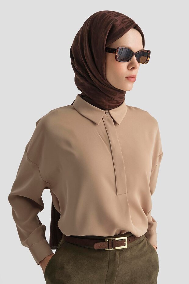 Gömlek 25KD7001 Acı Kahve - 4