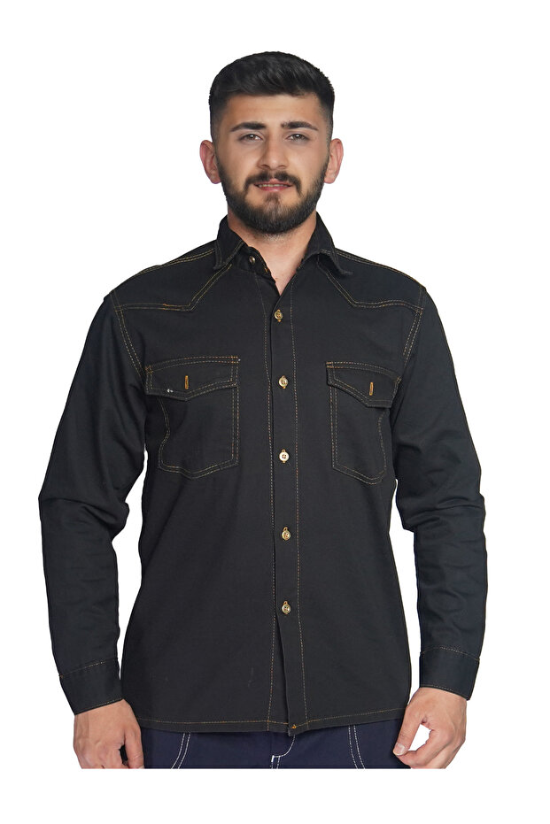 LİKRALI KOT GÖMLEK - 1