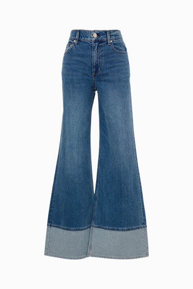 Button Closure Spanish Leg Denim Trousers