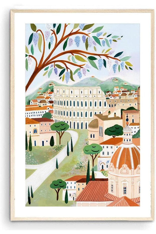 rome art print italy poster colosseum travel gift europe housewarming unframed (40x60 cm)