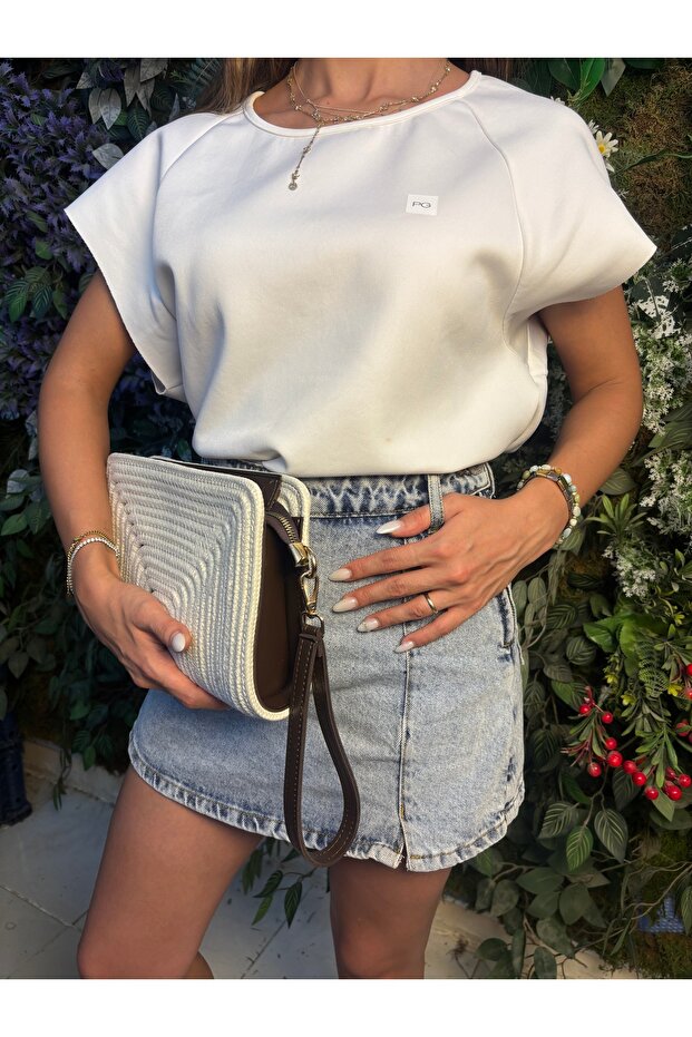حقيبة كلاتش من Soho Wicker Look مصنوعة من مزيج من الجلد