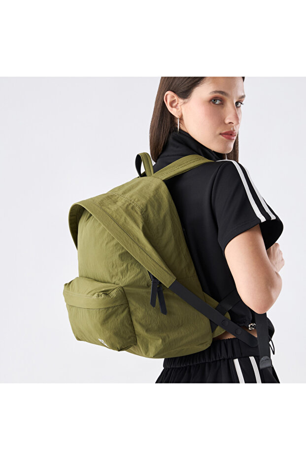 Solid Backpack with Adjustable Straps and Zip Closure - 38x13x40 cms - 2