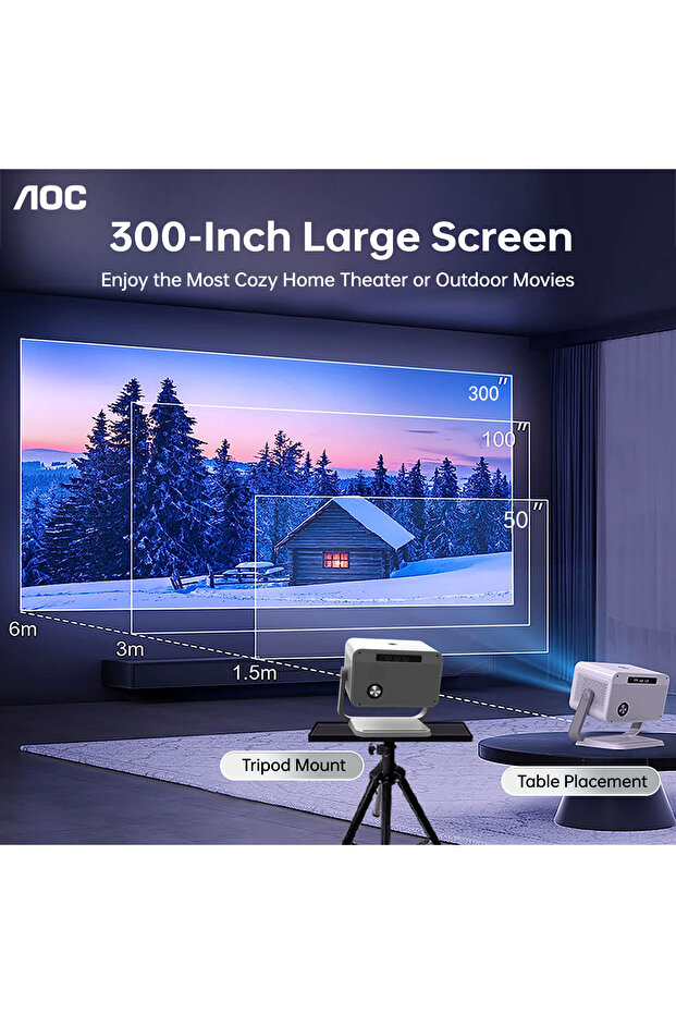 Portable Projector 4K Support, 12000 Luemn/Electric Focus/Projector with Wifi and Bluetooth - 5