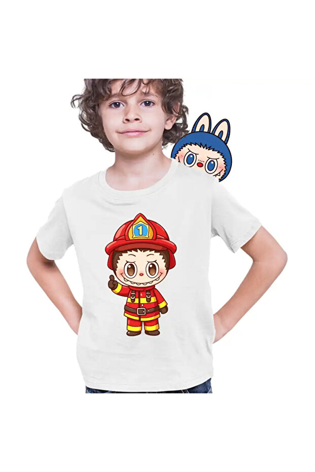 Tricou Copii Labubu Pompier