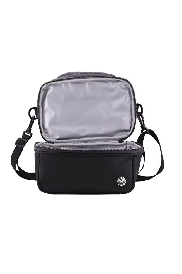 حقيبة غداء كبيرة بسحاب - أسود سادة - 3