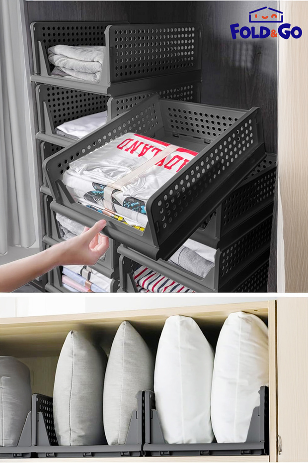 (3 Pieces) Multi-Purpose Sliding Shelf Cabinet Clothes and Home Accessory Organizer ”Anthracite” - 5