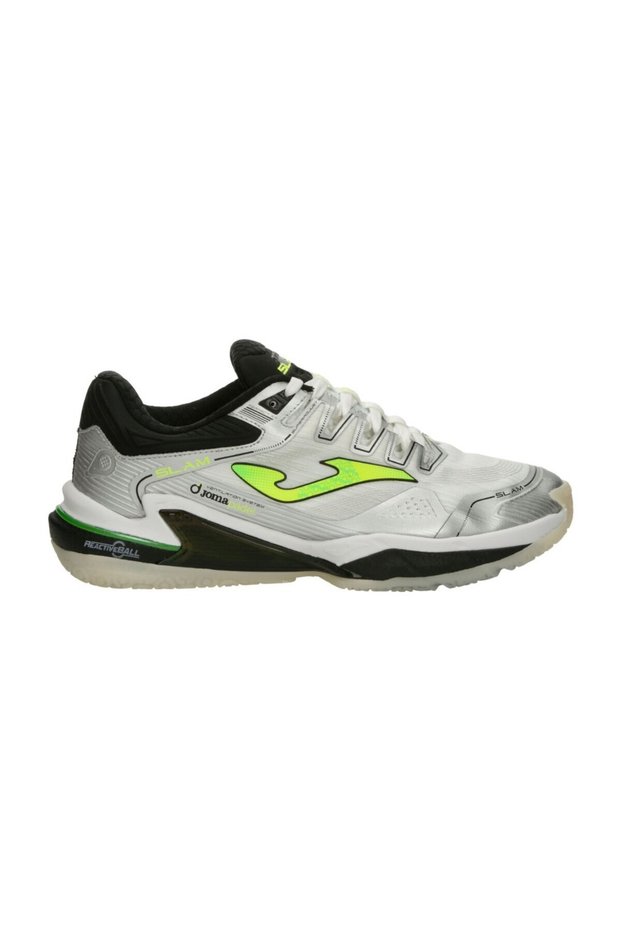 Slam Men's 2512 White Black All Court Tennis Shoes