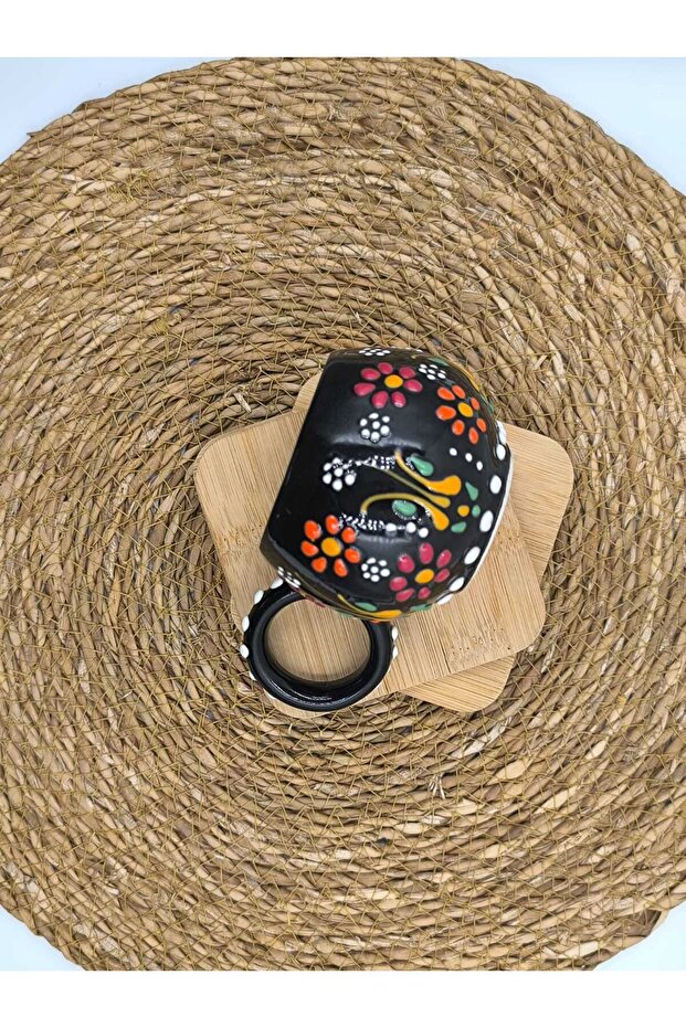 2 قطعة كوب سيراميك مصنوع يدويًا بنمط منقوش - 4