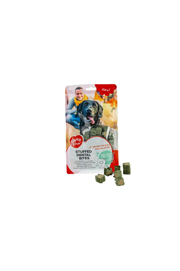 Duvo+ Chew! Stuffed Dental Bites 1cm - 140pcs - 420g, Green