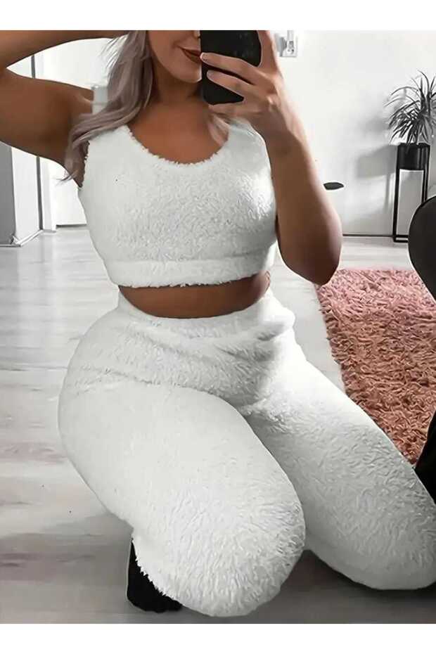 Women's Plush Singlet and Tracksuit Set