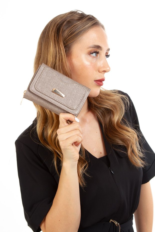 Women's Mink Faux Leather Card Holder and Wallet