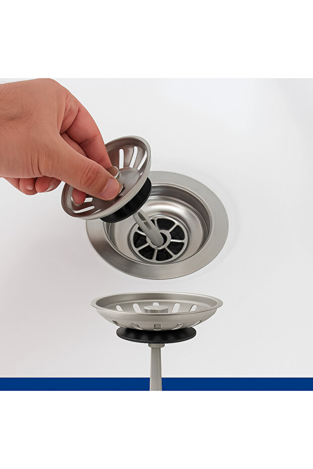 Çöpmak 2 Adet Mutfak Lavabo Sifon Gideri Paslanmaz Metal Tıpa Süzgeci 8 cm – Dayanıklı ve Uyumlu - 6