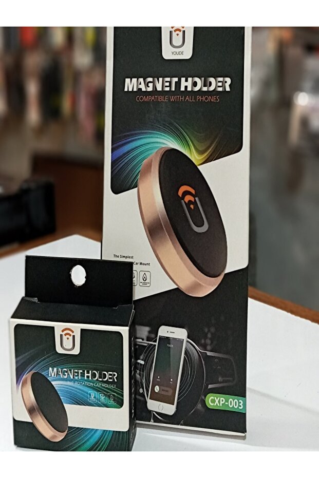 Magnetic car phone holder