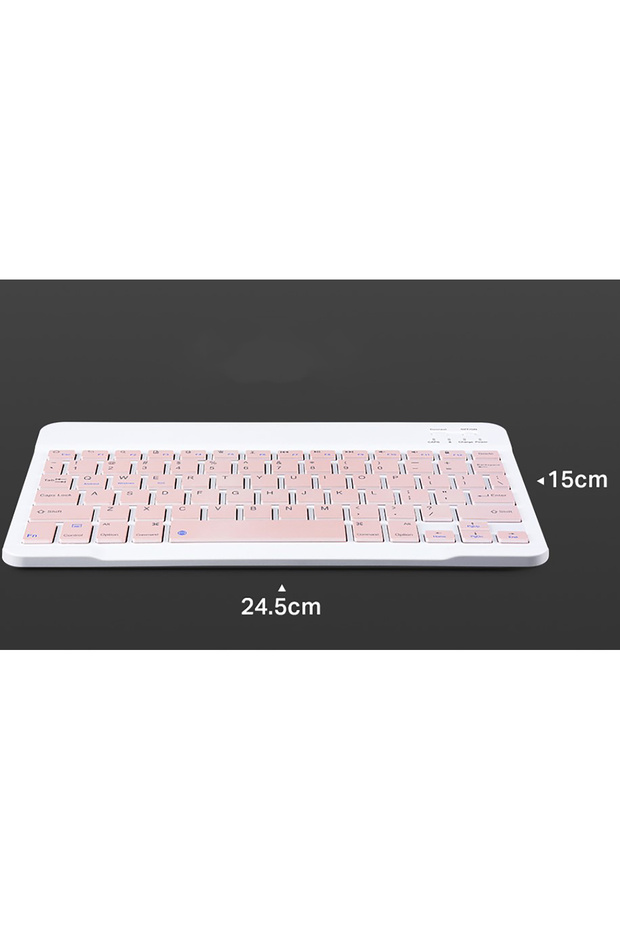 Tüm Cihazlara Uyumlu Taşınabilir Şarj Edilebilir Kablosuz Bluetooth Klavye + Mause - 3