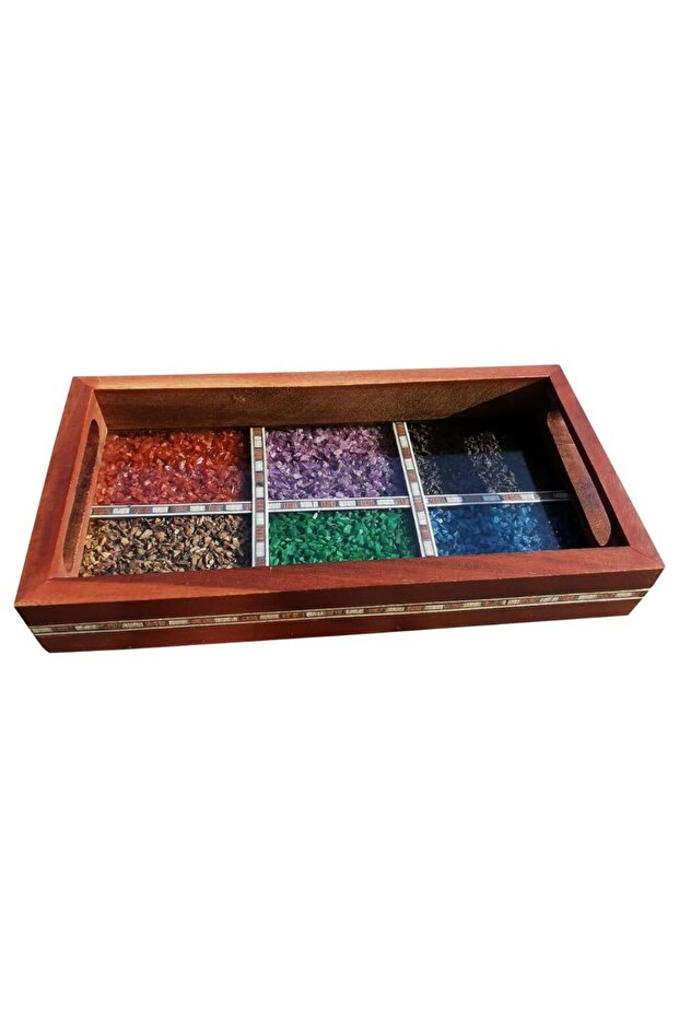 Handmade Beautiful Handicraft Wooden Mini Serving Tray 21 x 11 cm