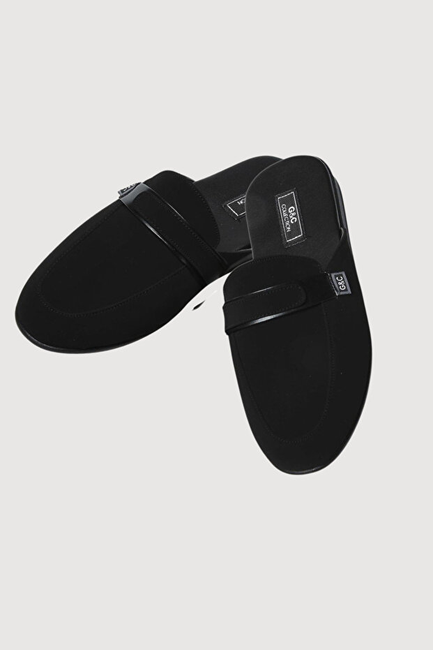 Men's Black House Slippers Groom's Gift Vr.Gc.03.T50.Y09