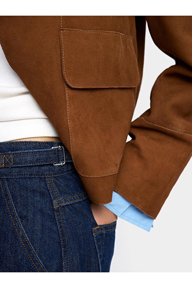 Düz Denim Pantolon - 5