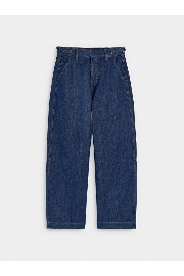 Düz Denim Pantolon - 6