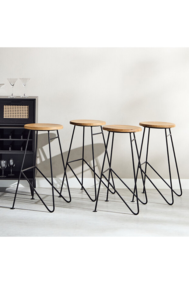 كرسي بار كافون أميغو من الخشب الصلب - 7