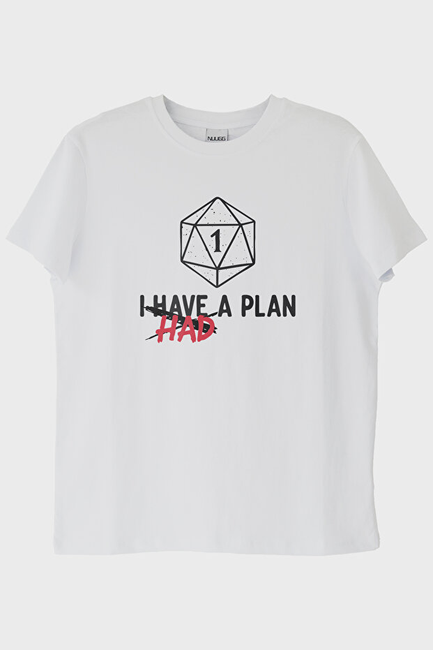 Funny Dice Themed I Had a Plan Humorous White T-Shirt