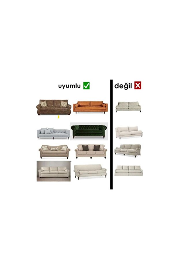 Tuğla Desen Koltuk Örtüsü 3 Lastikli Kayma Yapmayan Çekyat Kanepe Kılıfı 1 Adet - 3