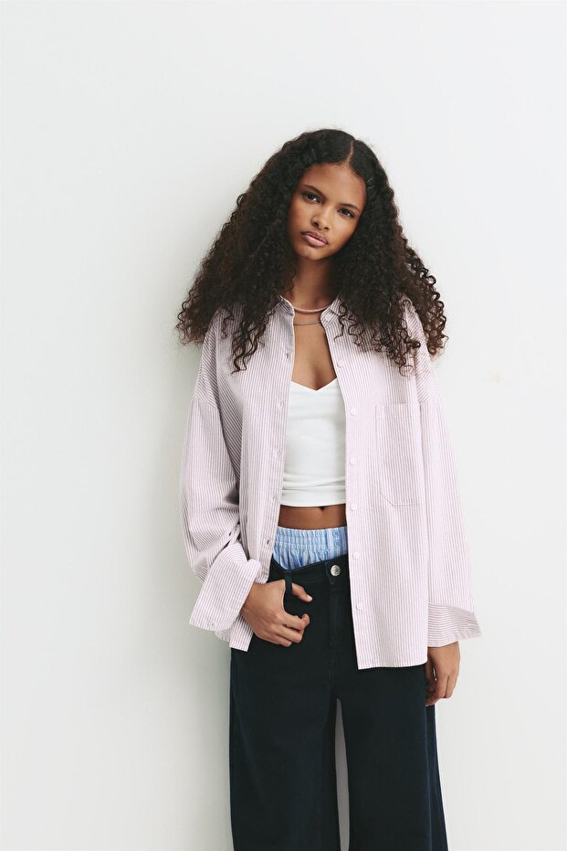 İnce çizgili gömlek - 1