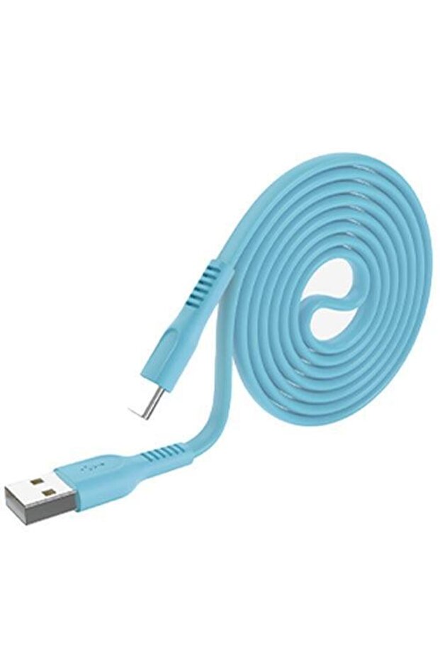 Charging and Data Cable Lamtech, USB to Type-C, Flat, 3A, 1m, Blue - 2