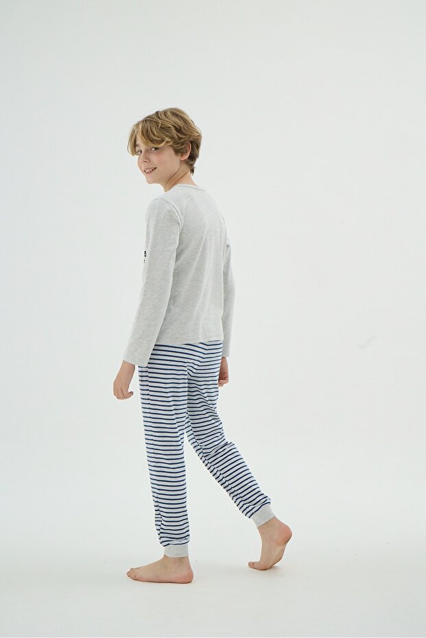 8940 بدلة بيجامة مطبوعة للرجال - 4