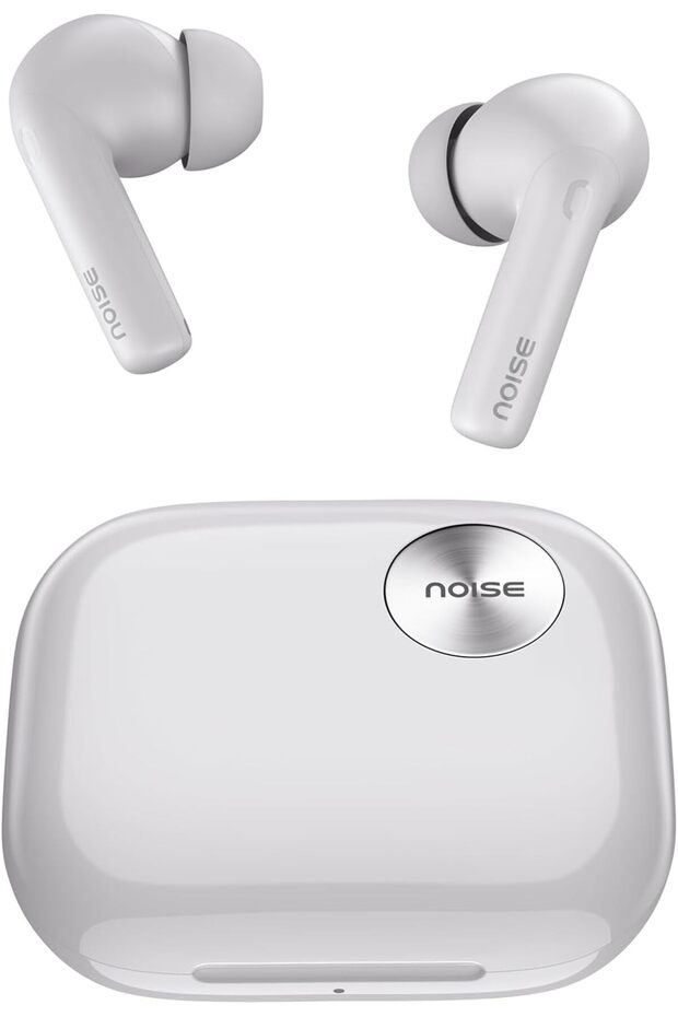 Air Buds 6 NoiseCancelling Wireless buds with ENC, Personalised App, BT v5.3, 50 Hr Playtime, Instacharge, Low Latency, Water Resistant, Android & iOS Support, 1 Year (Pebble Grey)