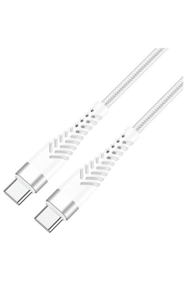 Charging and Data Cable, Type-C to Type-C, Unbreakable, 1m, White - 2