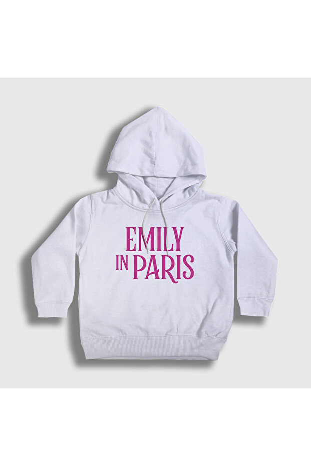 Unisex Kids White Logo Emily in Paris Hooded Sweatshirt 567338Tt
