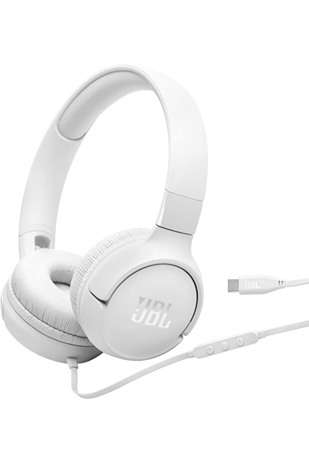 Tune 520C USB-C Wired Headphones – Hi-Res Audio, Pure Bass, Tangle-Free Flat Cable, Foldab
