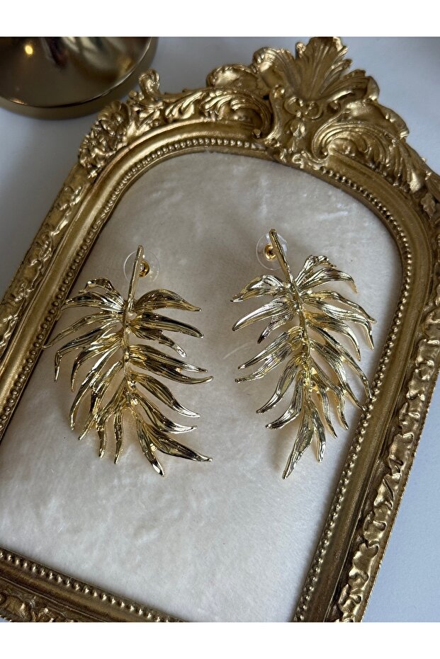 أقراط على شكل ورقة شجر كبيرة - 2