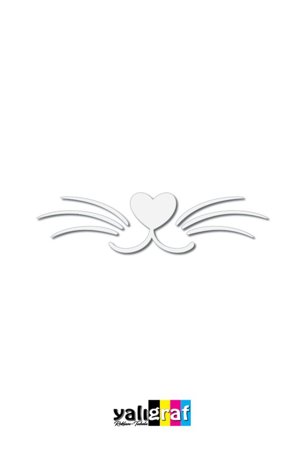 Heart Nose Kitten Auto Sticker Motor Helmet Sticker 15X5