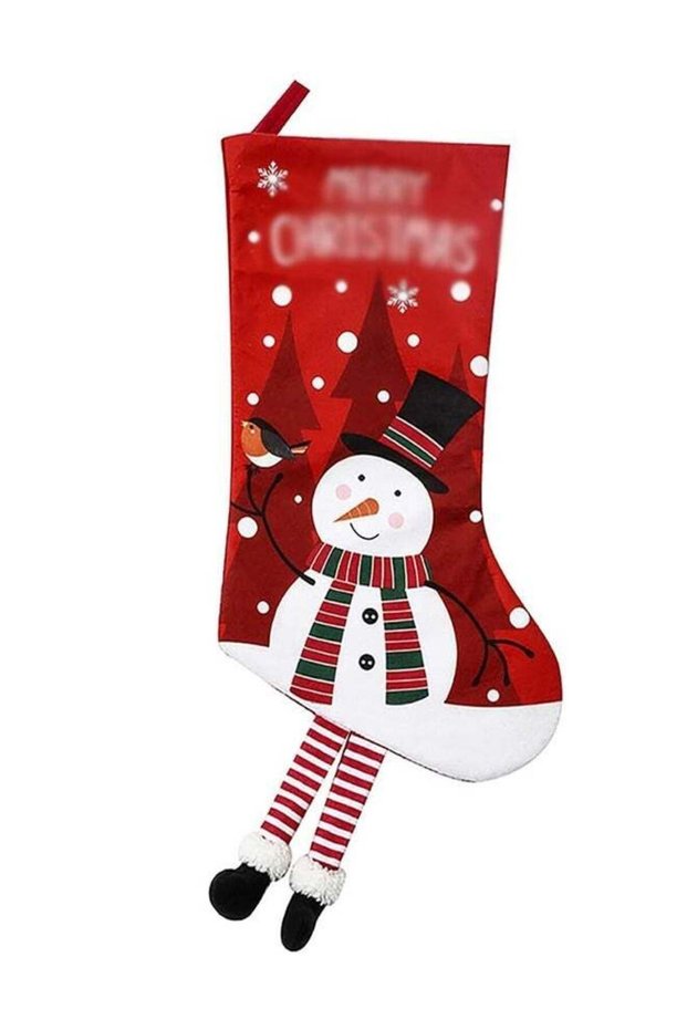 Brain Giggles Hanging Snowman Sock Decoration Non-woven Fabric Hanging Ornaments Large Gift Bag Par
