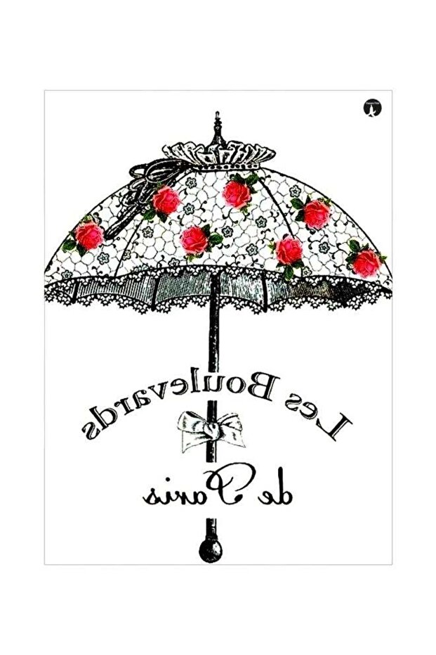 Umbrella Themed Metallic Plate White/Pink/Green 20x15cm
