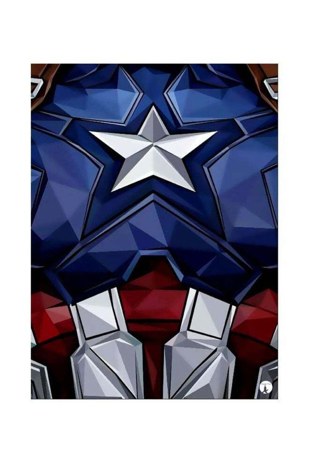 Captain America Themed Metallic Plate Blue/Red/Silver