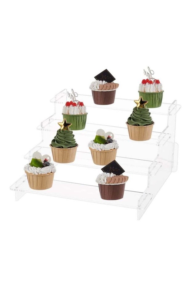 4-Tier Assembled Acrylic Riser for Action Figures, Transparent Acrylic Organizer, Rectangle Display