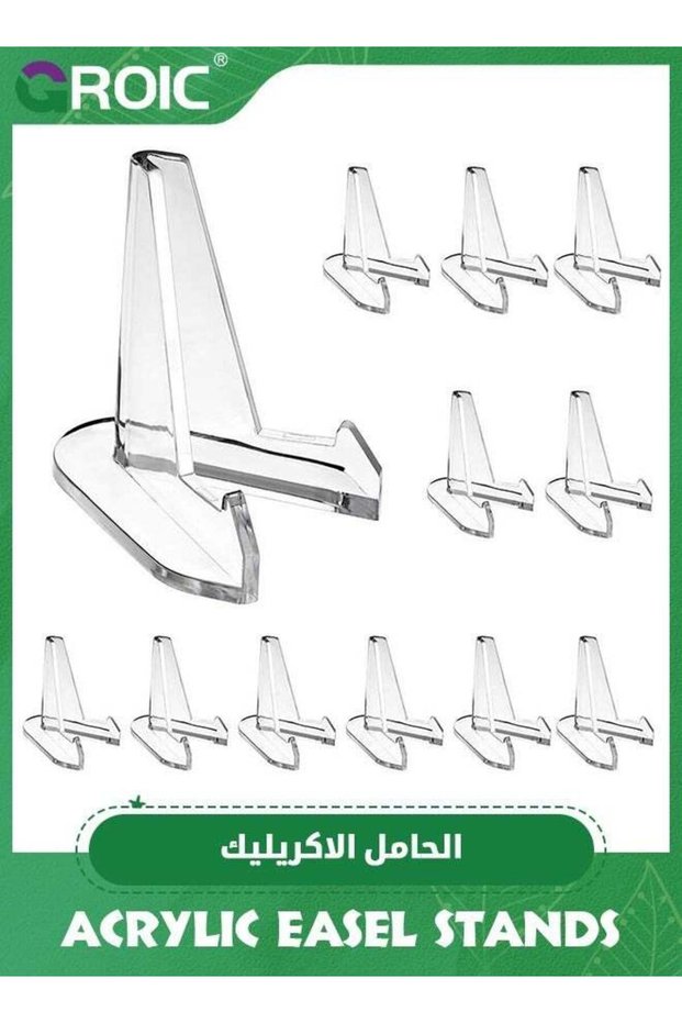 12 Packs Acrylic Easel Stands Clear Mini Coin Display Easel Holder Displaying Air-Tite Coins Pocket