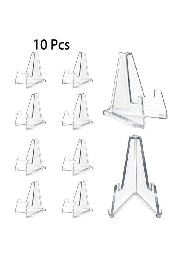 10 Pcs Acrylic Easel Stands, Clear Mini Coin Display Easel Holder for Displaying Tite Coins, Pocket