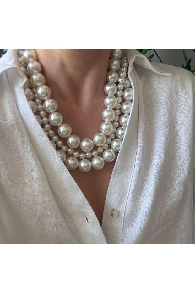 5li İnci Kolye Seti - 2