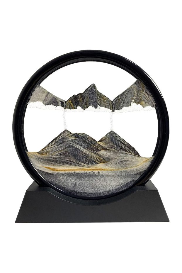Flowing Sand Painting Moving Sand Art Picture Round Glass 3D Deep Sea Sandscape in Motion Display F