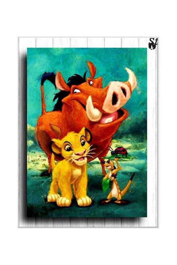 Cartoon Animal Printed Decorative Plate Green/Brown/Yellow 20x15cm