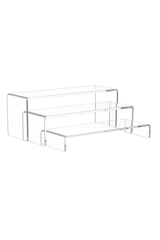 Acrylic Display Riser, 3 Pcs 12" Large Acrylic Risers, Clear Rectangular Stands for Candy Dessert C